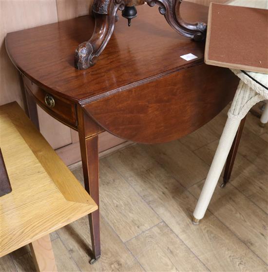 An inlaid Pembroke table, stamped W.83cm
